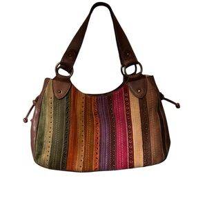 Fossil Multicolor Striped Shoulder Bag